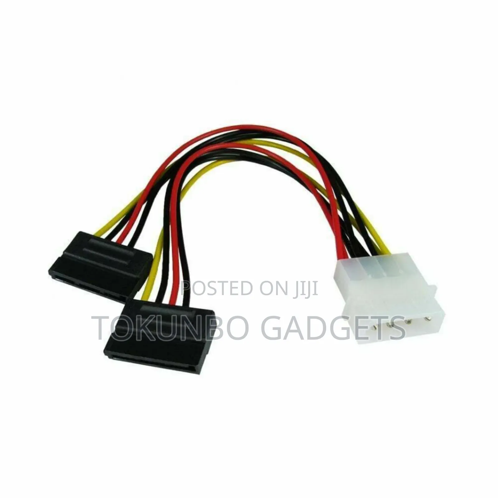Molex To 2 Sata Dual Power Y Splitter Cable 2 Way 4pin-15pin