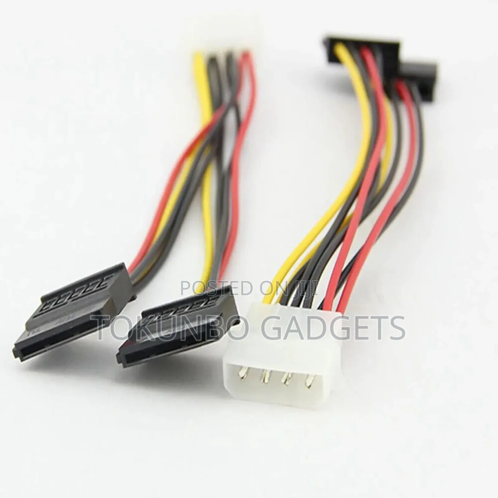 Molex To 2 Sata Dual Power Y Splitter Cable 2 Way 4pin-15pin