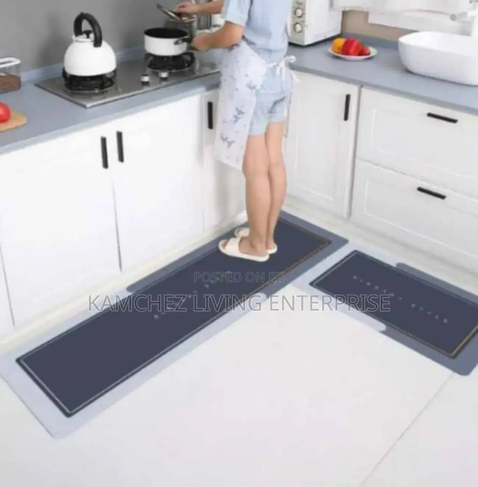 Crystal Velvet Non-slip Kitchen Floor Mat - Soft Durable