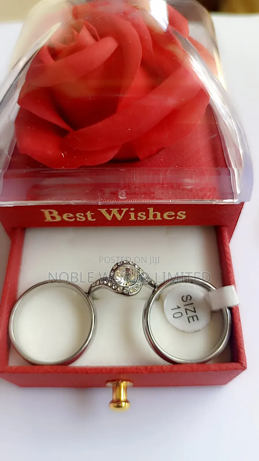 Silver Couples Wedding Ring in a Scented Rose Box 2d