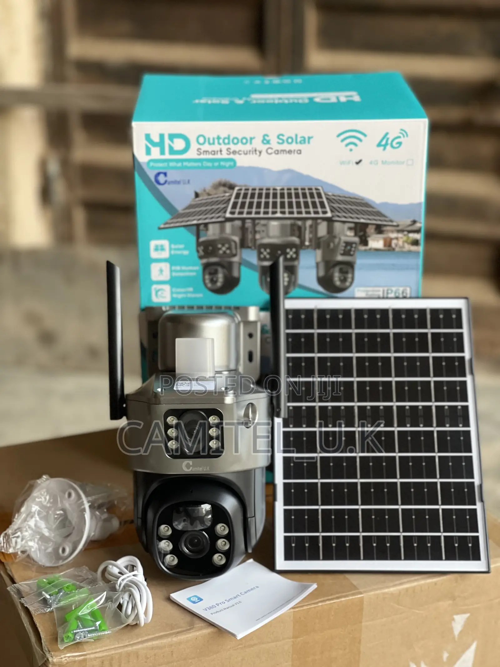 V380 Pro Wifi Dual Lens PTZ Solar Security Camera