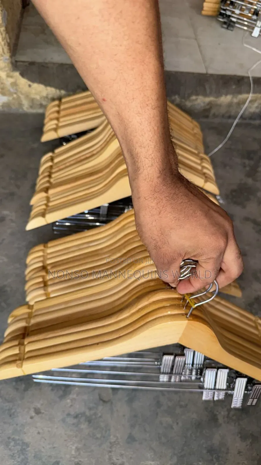 Packs Of Wooden Hangers With Clips