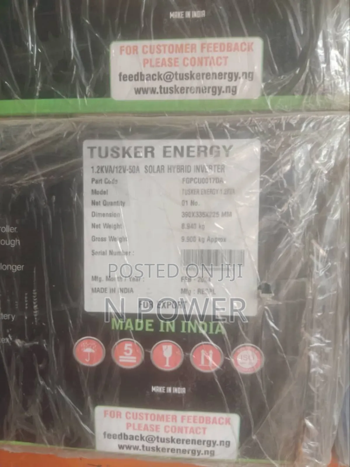 Tusker Energy Hybrid Inverter 1.2kva/12v