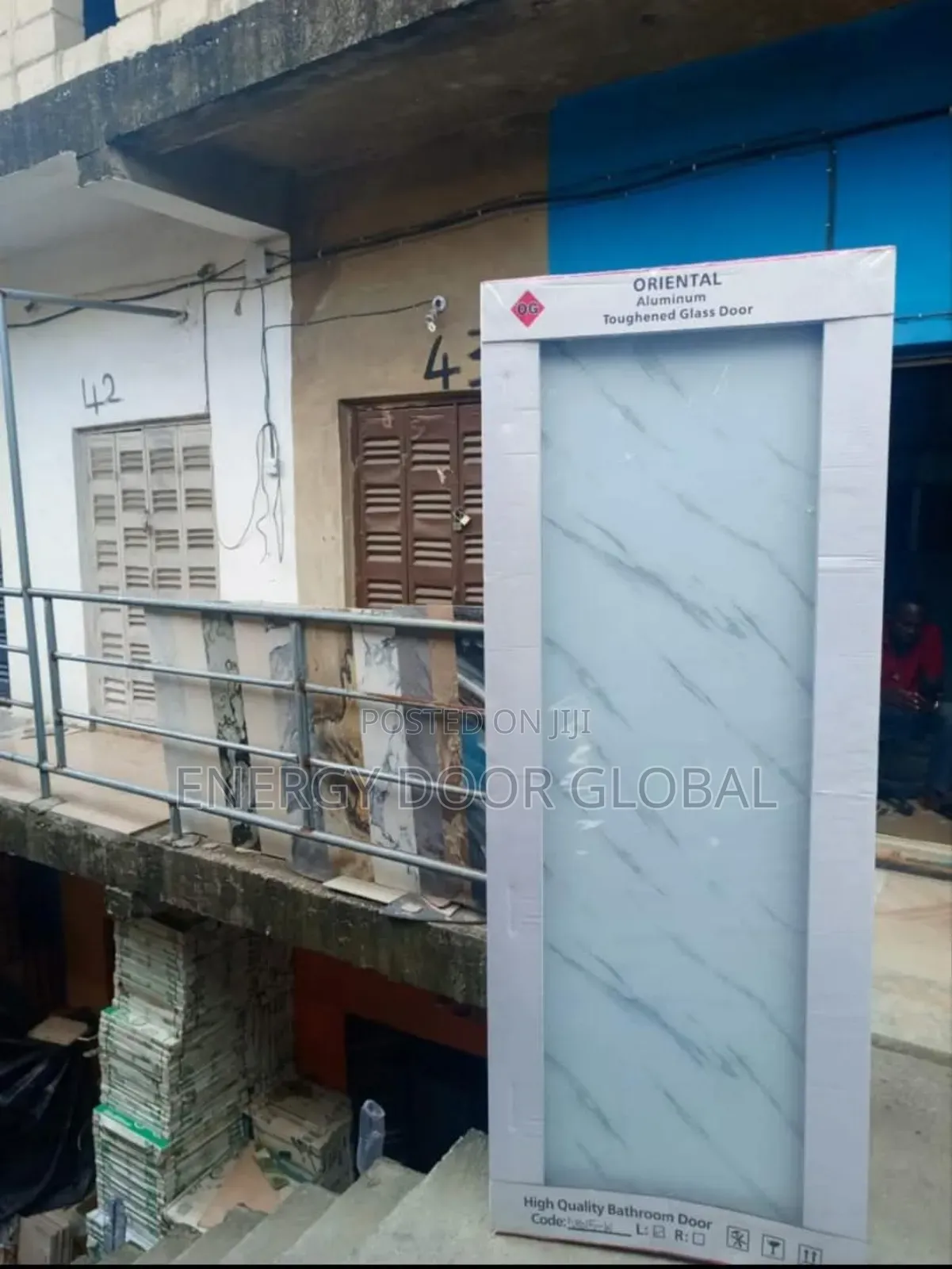 Toilet 2.5ft/7ft Double Tampered Glass Toilet Door