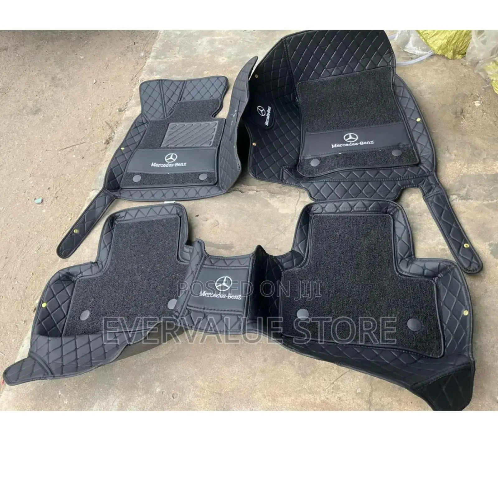 Mercedes Benz Tile Design Double Layer Customized Floor Mat