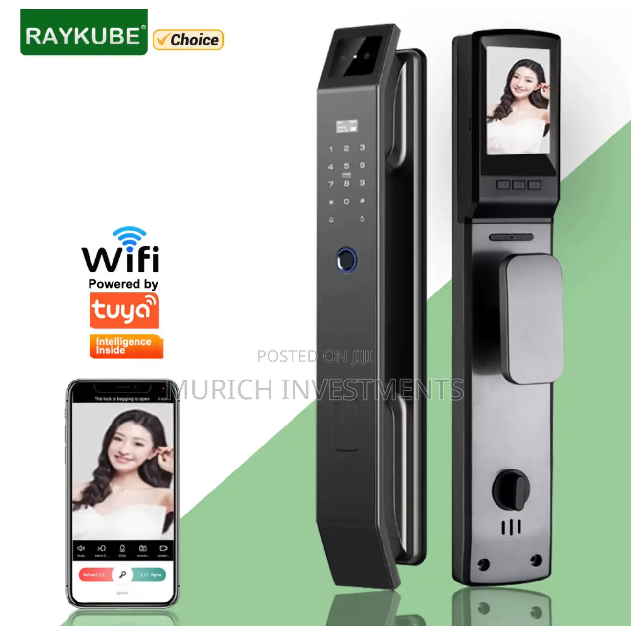 Tuya Wifi 3d Face Lock With Camera,Audio, Video App Unlock