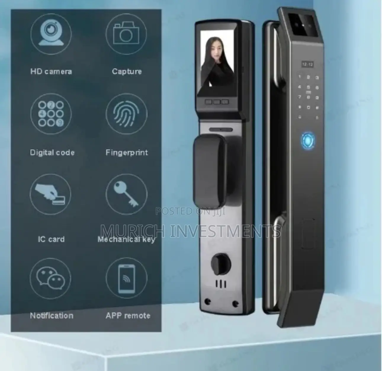 Tuya Wifi 3d Face Lock With Camera,Audio, Video App Unlock