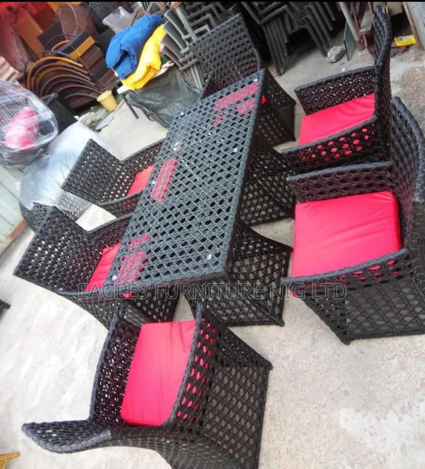 Quality Set of 6 Seater Rattan Outdoor Dining