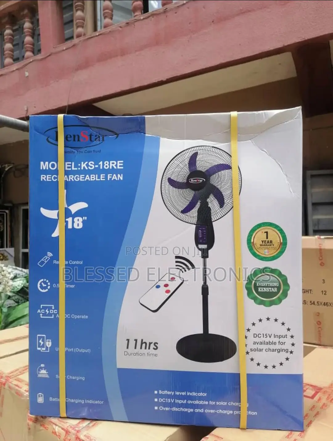 Kenstar 18" Rechargeable Fan