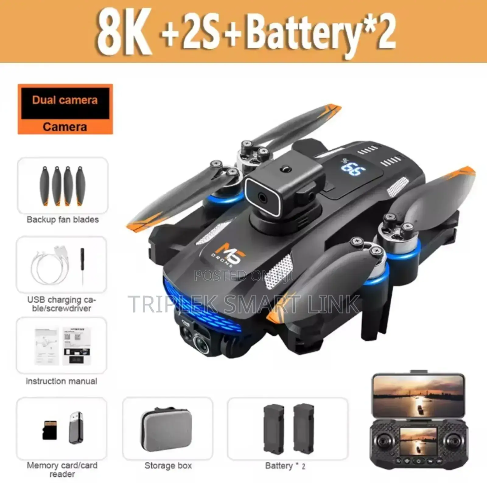 M6 Drone Hd Camera Drones 5g Video Uav With Screen Rc