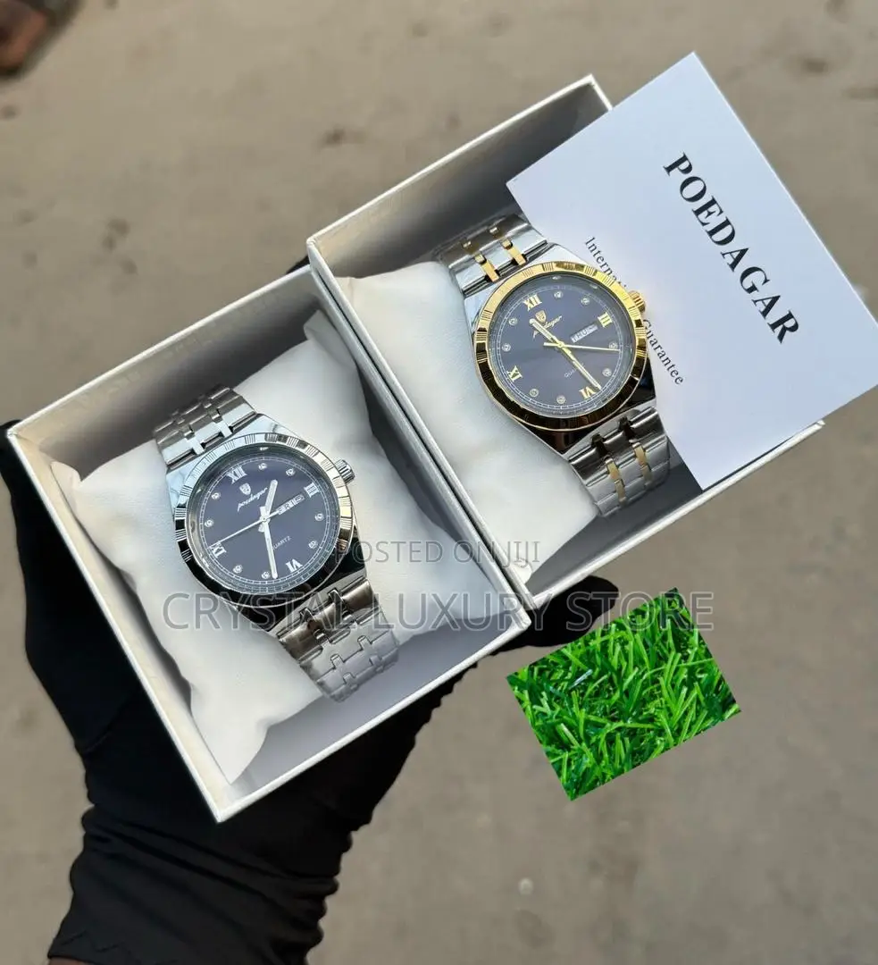 Poedagar Quality Luxury Men Chain Strap Wristwatch