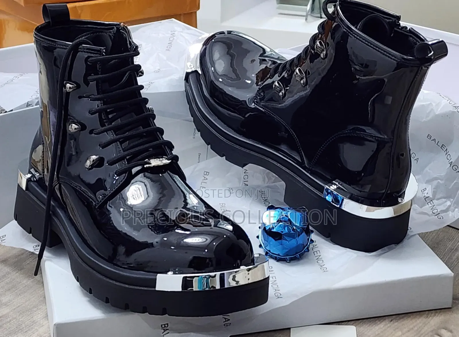Men's Trendy Balenciaga Glossy Ankle Shoe