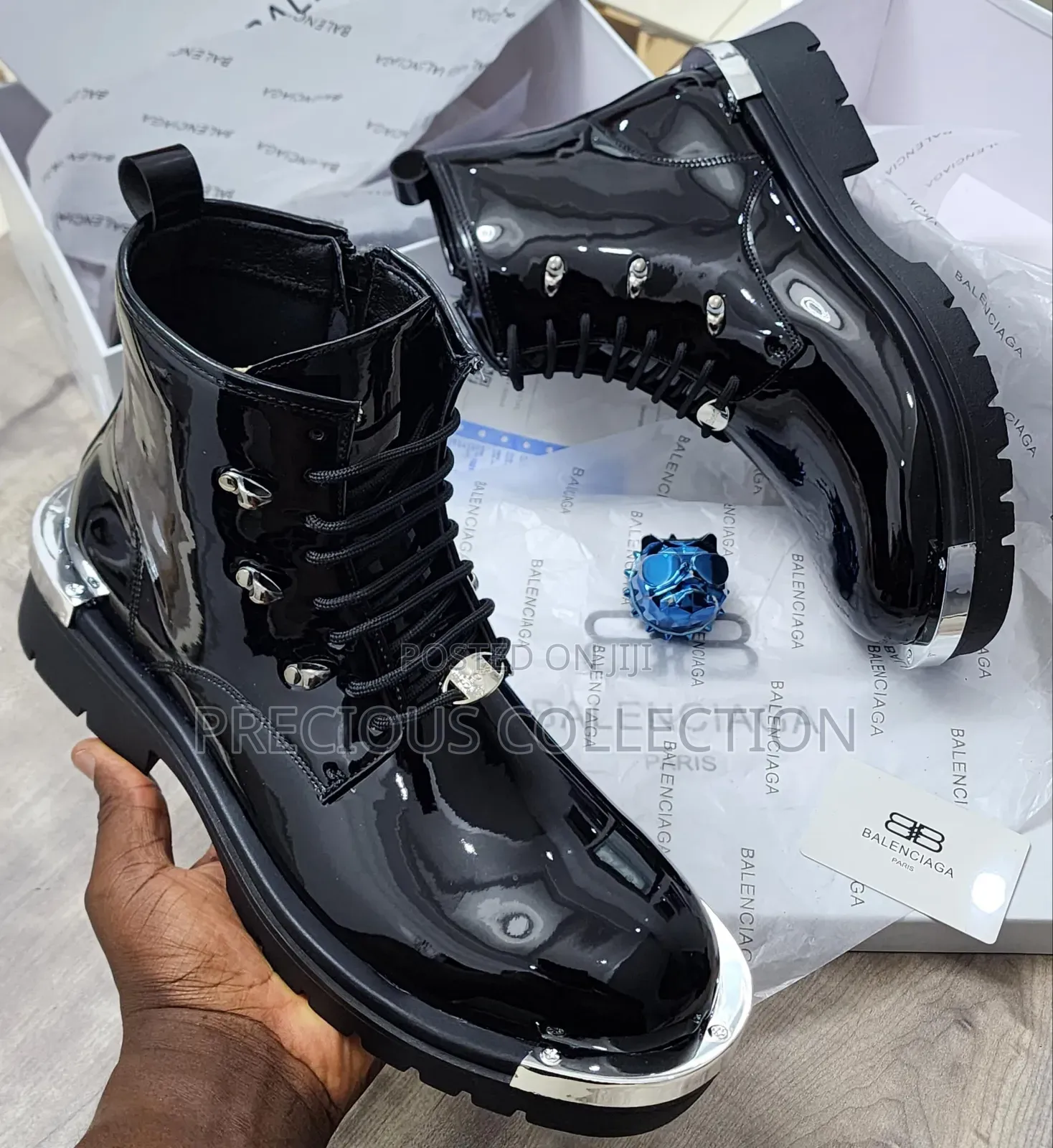 Men's Trendy Balenciaga Glossy Ankle Shoe