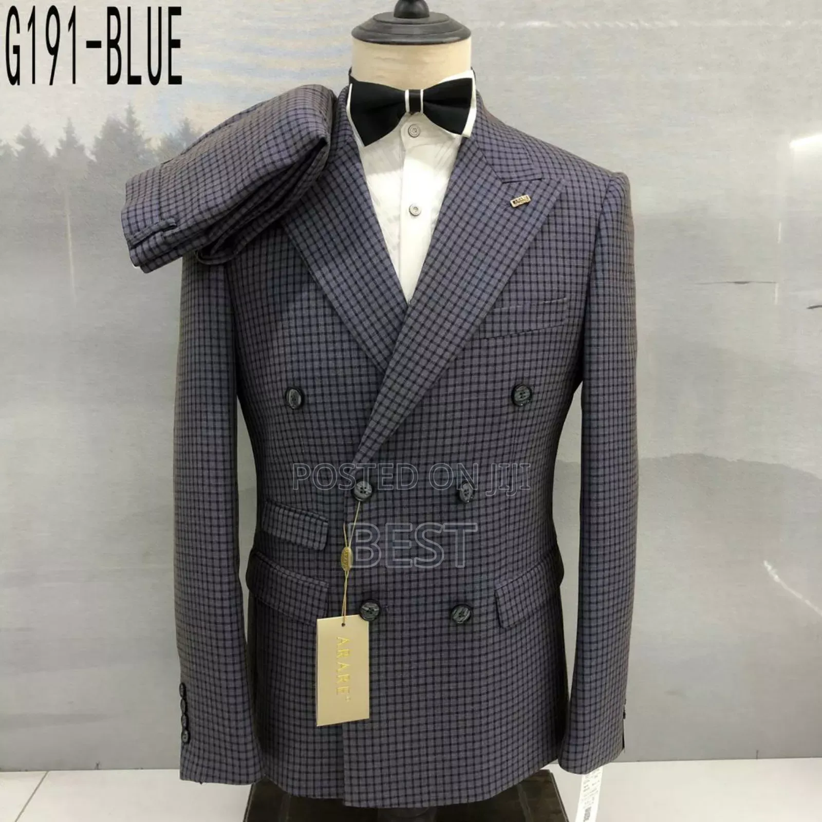 Check Double Breasted Quality Arare Suits for Men's Wears