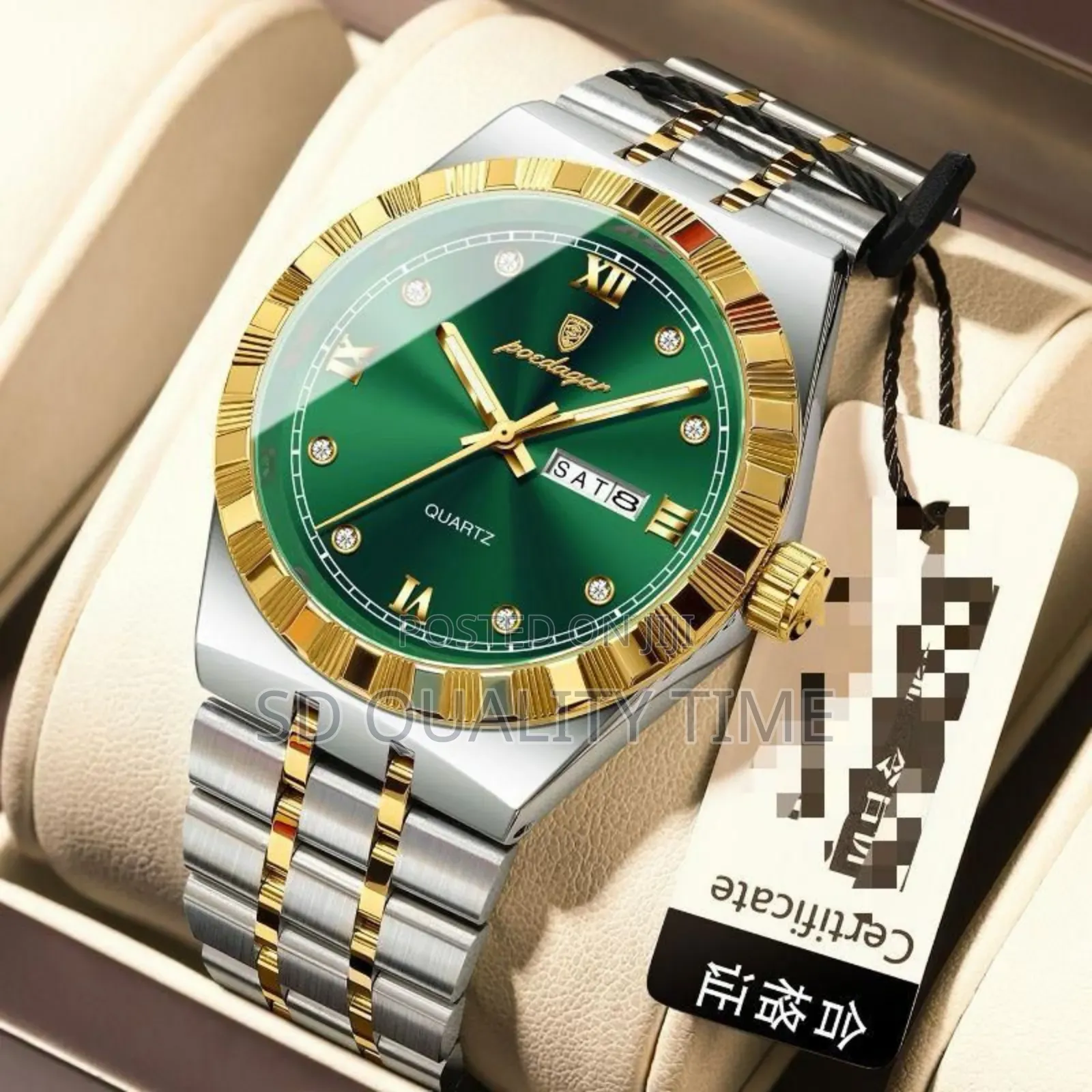 Poedagar Day Date Steel Watches