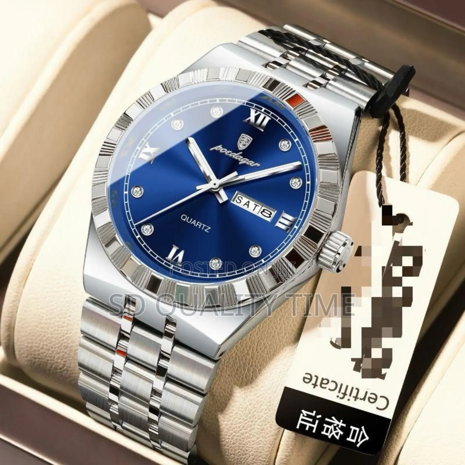 Poedagar Day Date Steel Watches