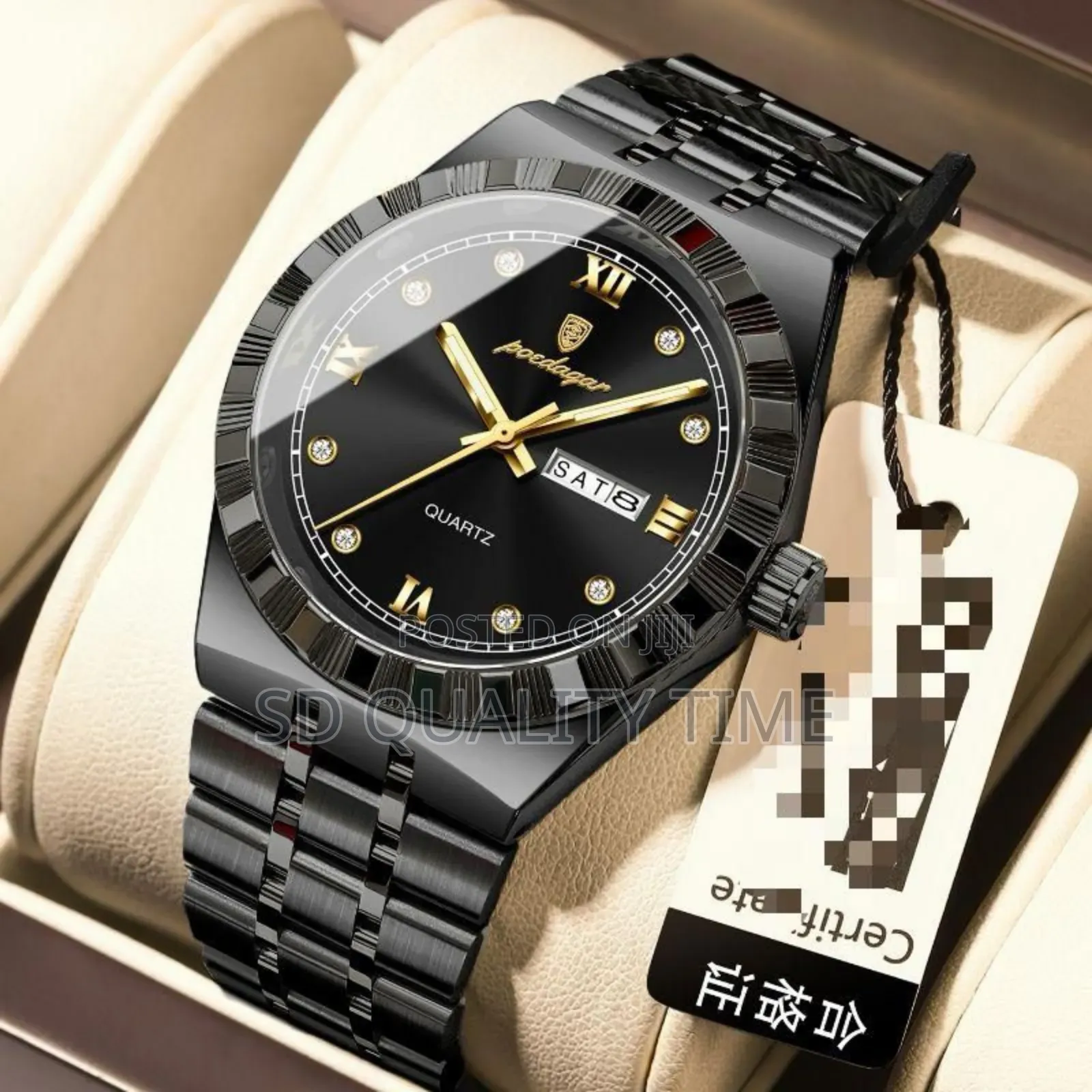 Poedagar Day Date Steel Watches