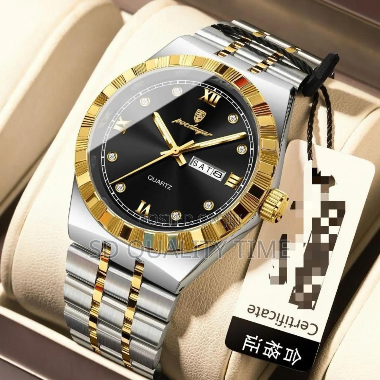 Poedagar Day Date Steel Watches