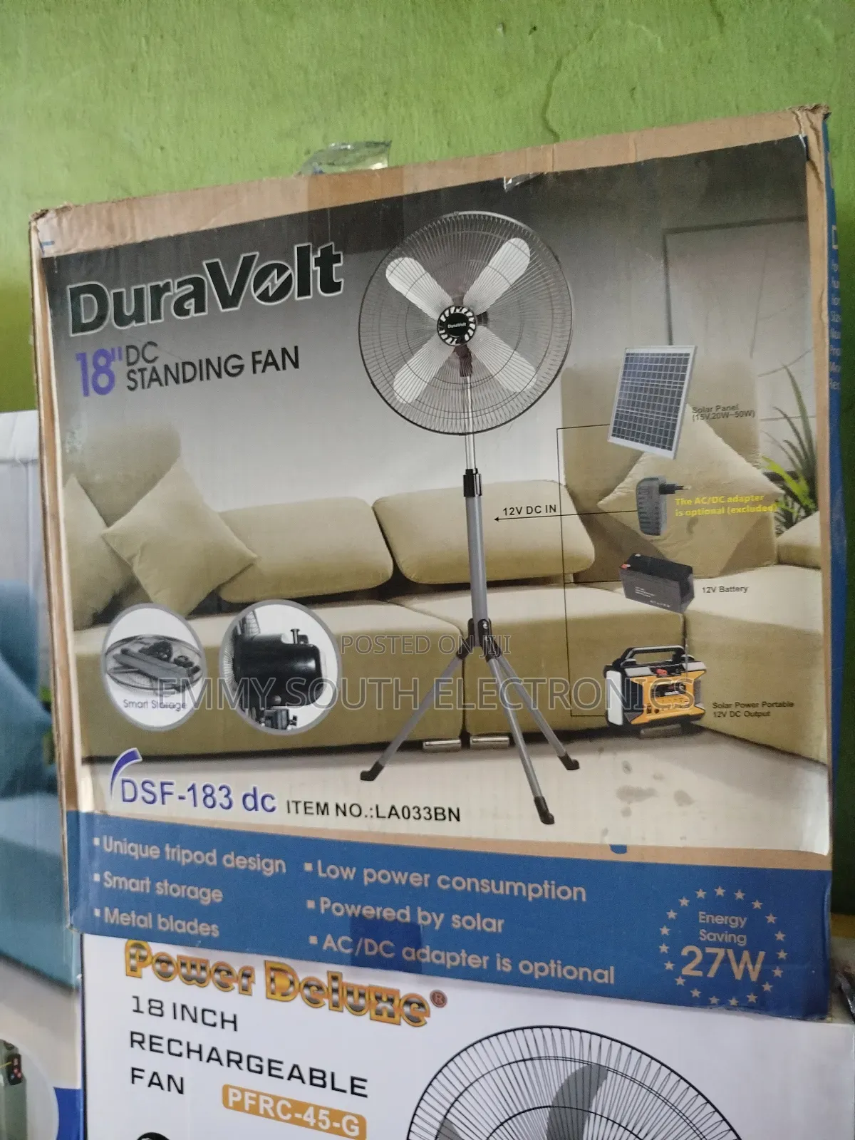 Duravolt Solar Dc Standing Fan 18"