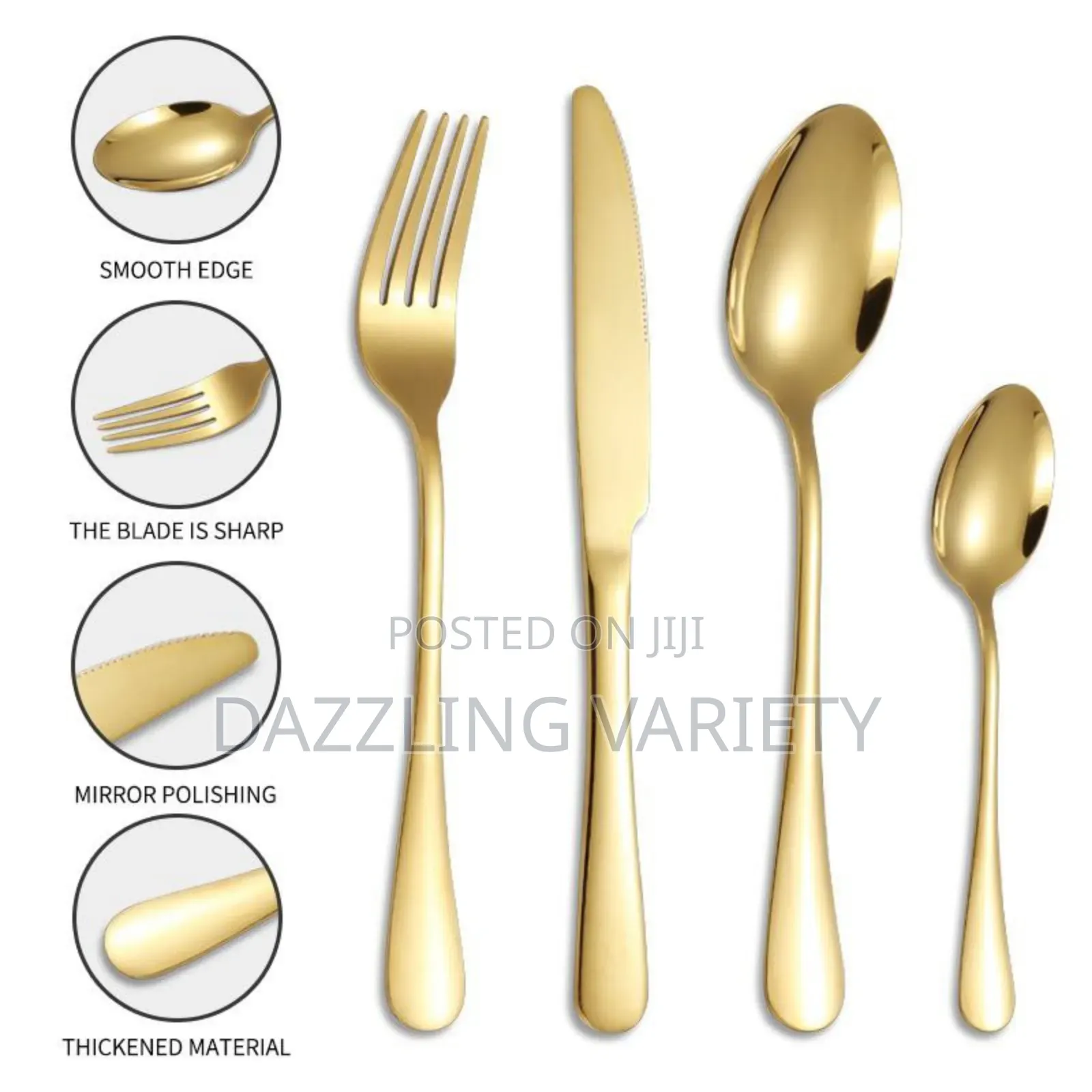 Luxury 24pcs Gold Cutlery Set With Stand for Dining