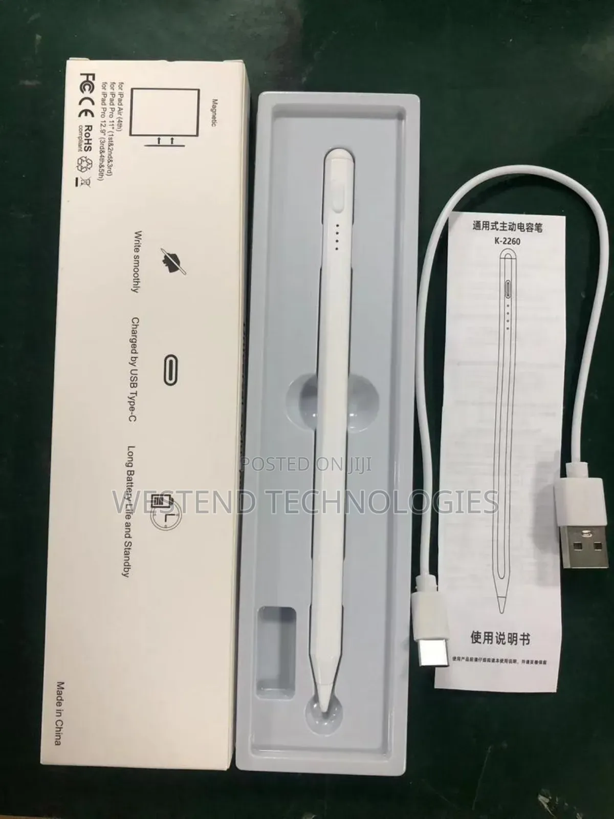 Universal Stylus Pen for Apple and Android Device With Extra Tip 12.9"