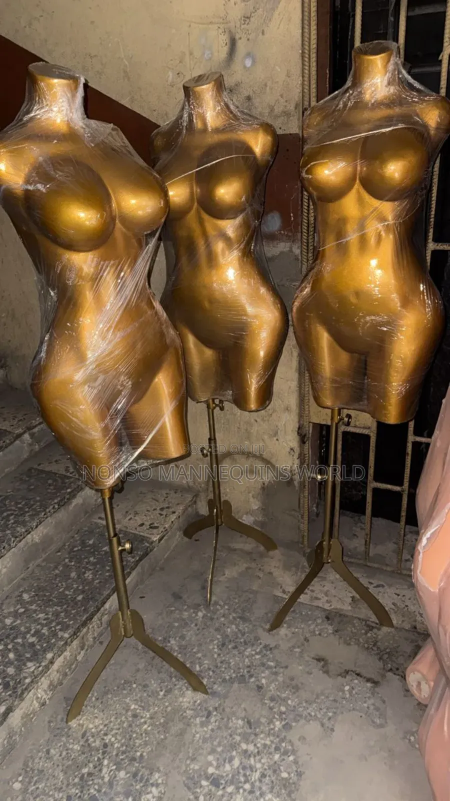 Fibre Made Gold Body Form Without Head And Hands