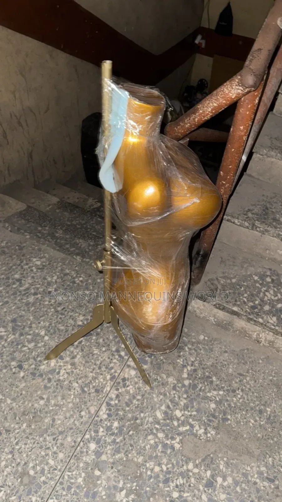 Fibre Made Gold Body Form Without Head And Hands
