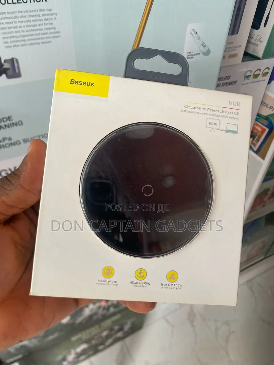 Baseus Type C Hub Circular Mirror Wireless Charger Hub
