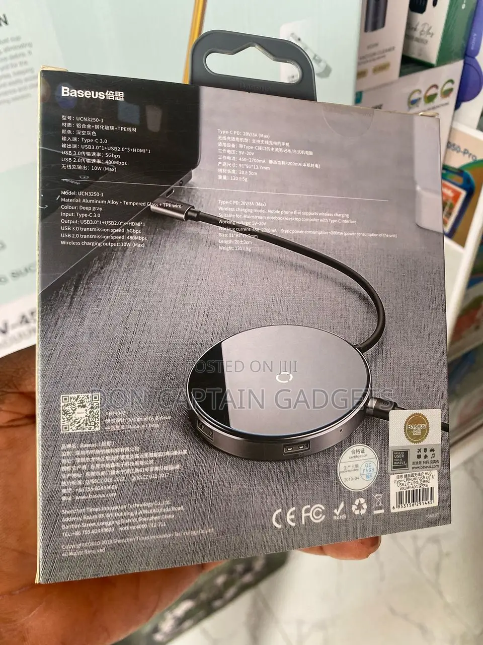 Baseus Type C Hub Circular Mirror Wireless Charger Hub
