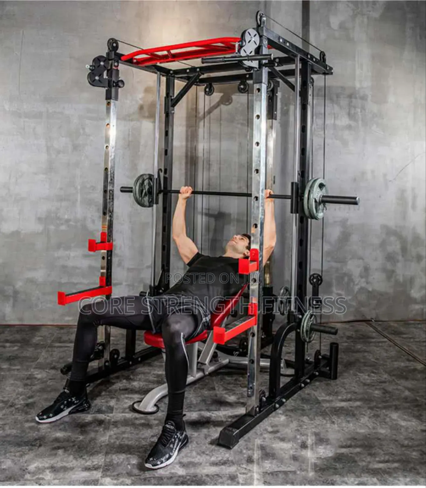 Commercial Squat Rack With Smith Machine Cable Crossover