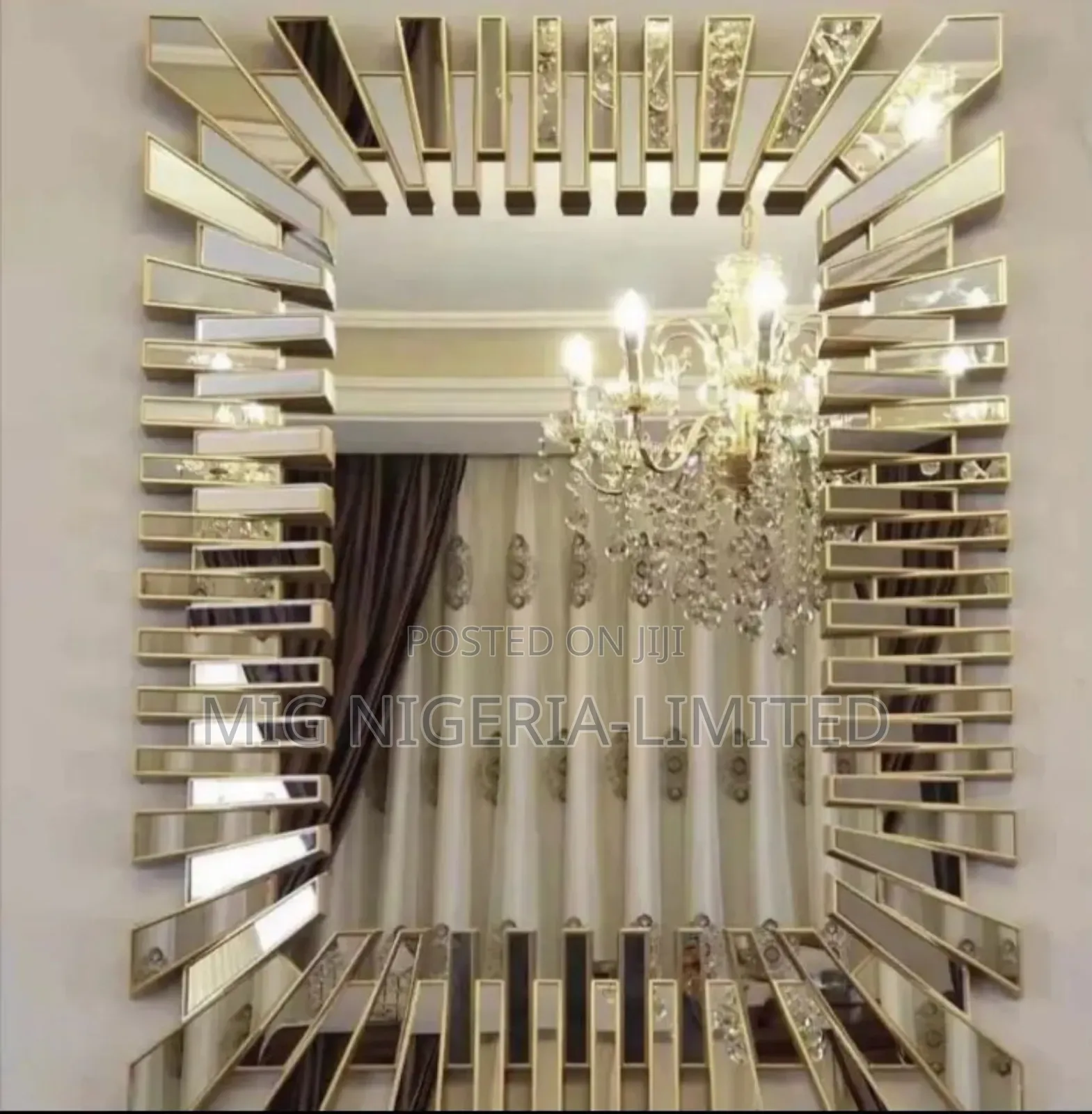 Starburst Gold Rectangular and Oval Modern Decor Wall Mirror