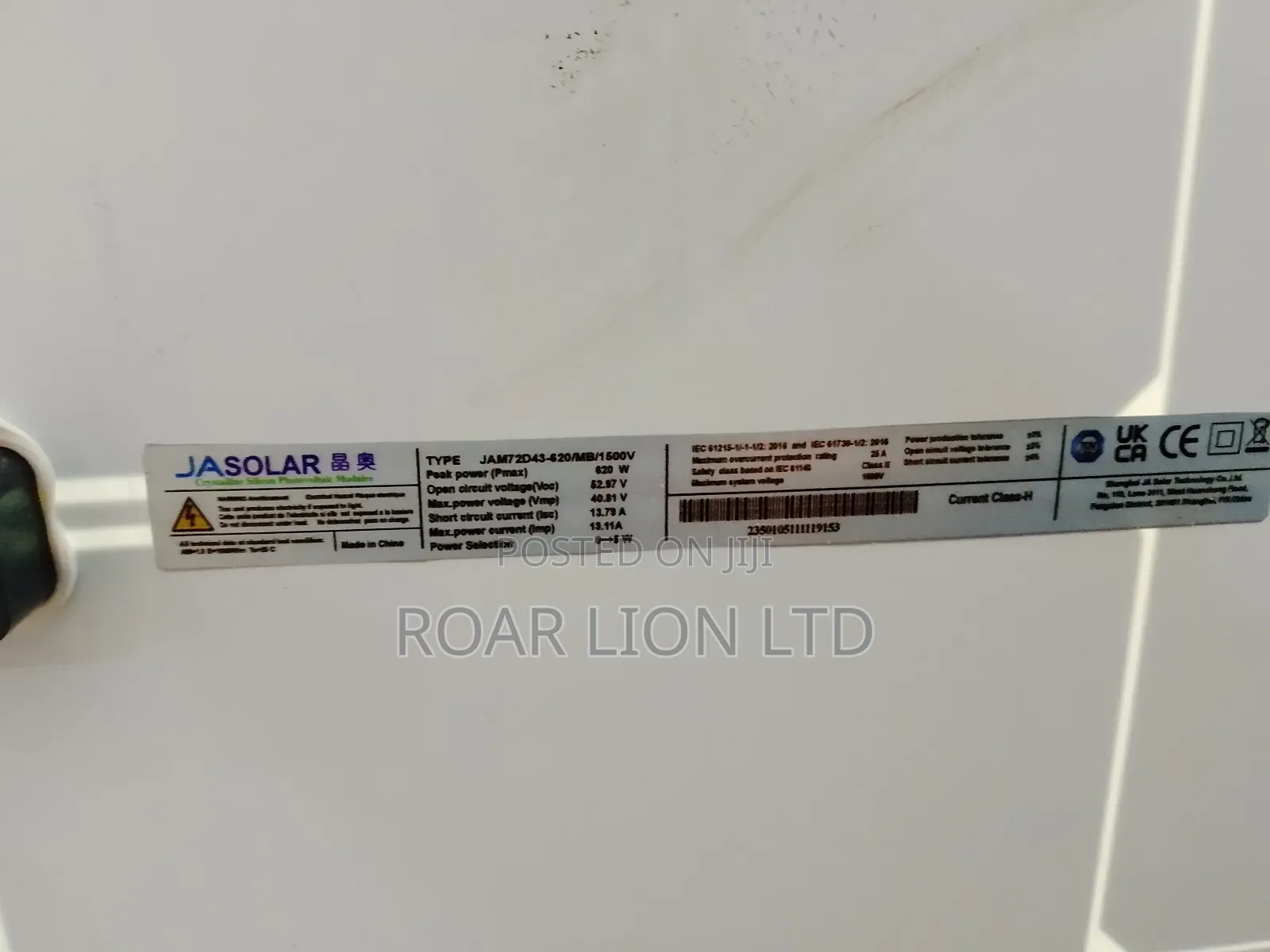 620w Ja Solar Panels 144cells