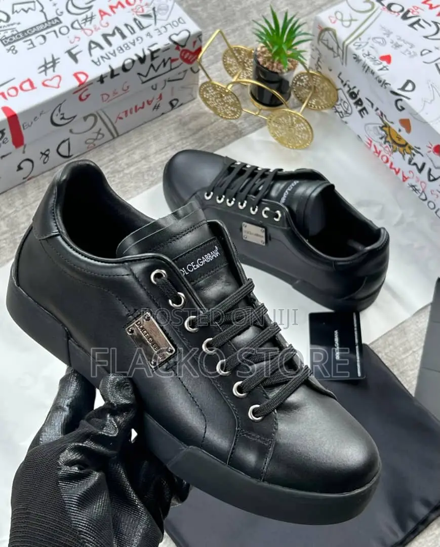 Original Dolce & Gabbana White Leather Sneakers