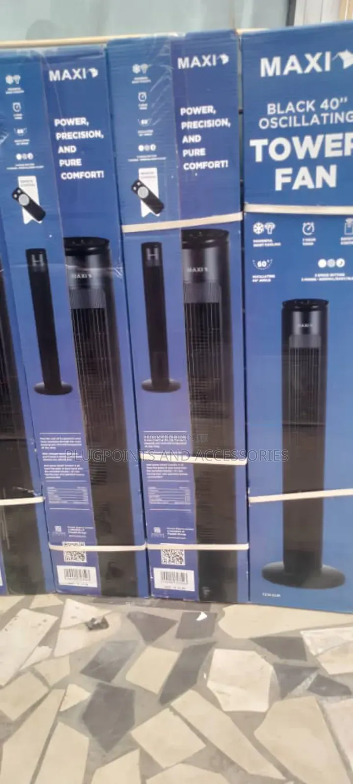 Maxi Tower Fan Black 40w