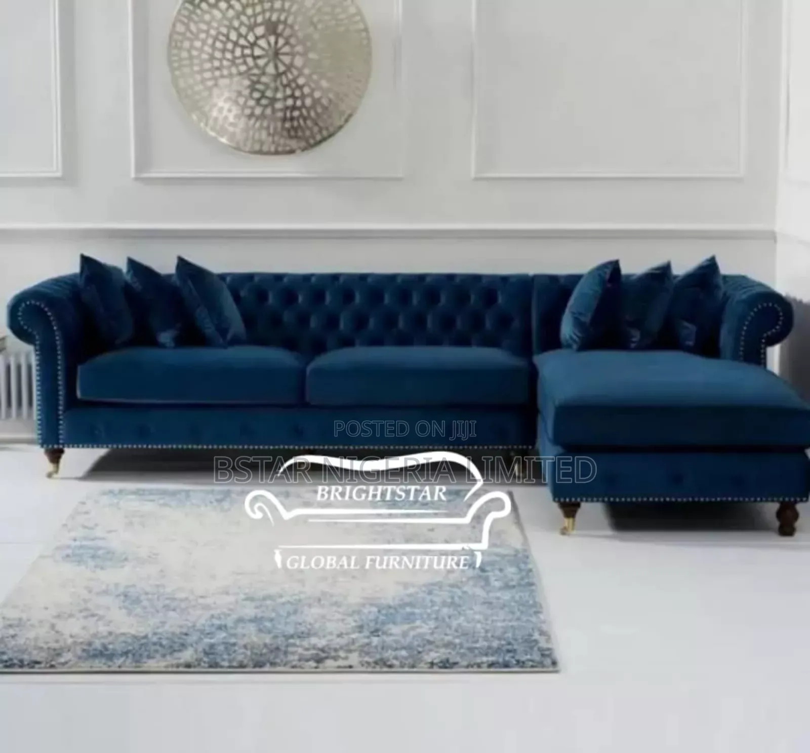 "Royal Sapphire Chesterfield Sectional