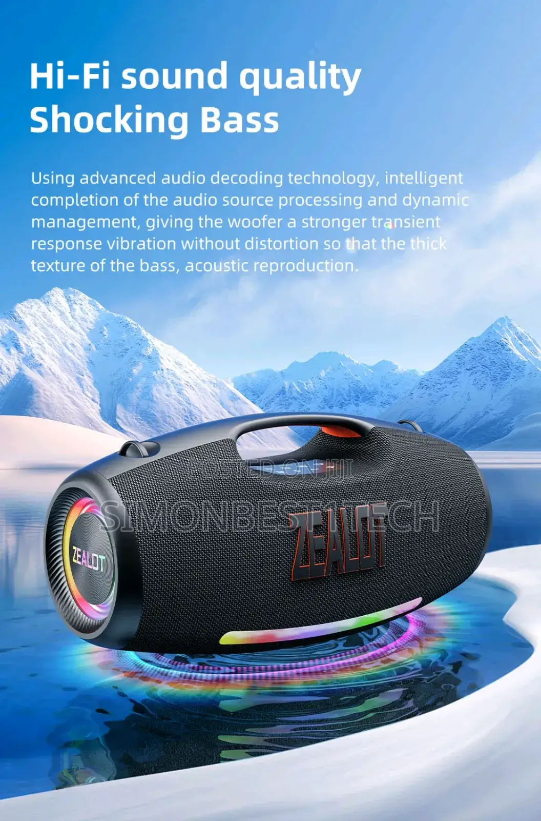 Zealot Speaker S89 With 250w and 48000mah .