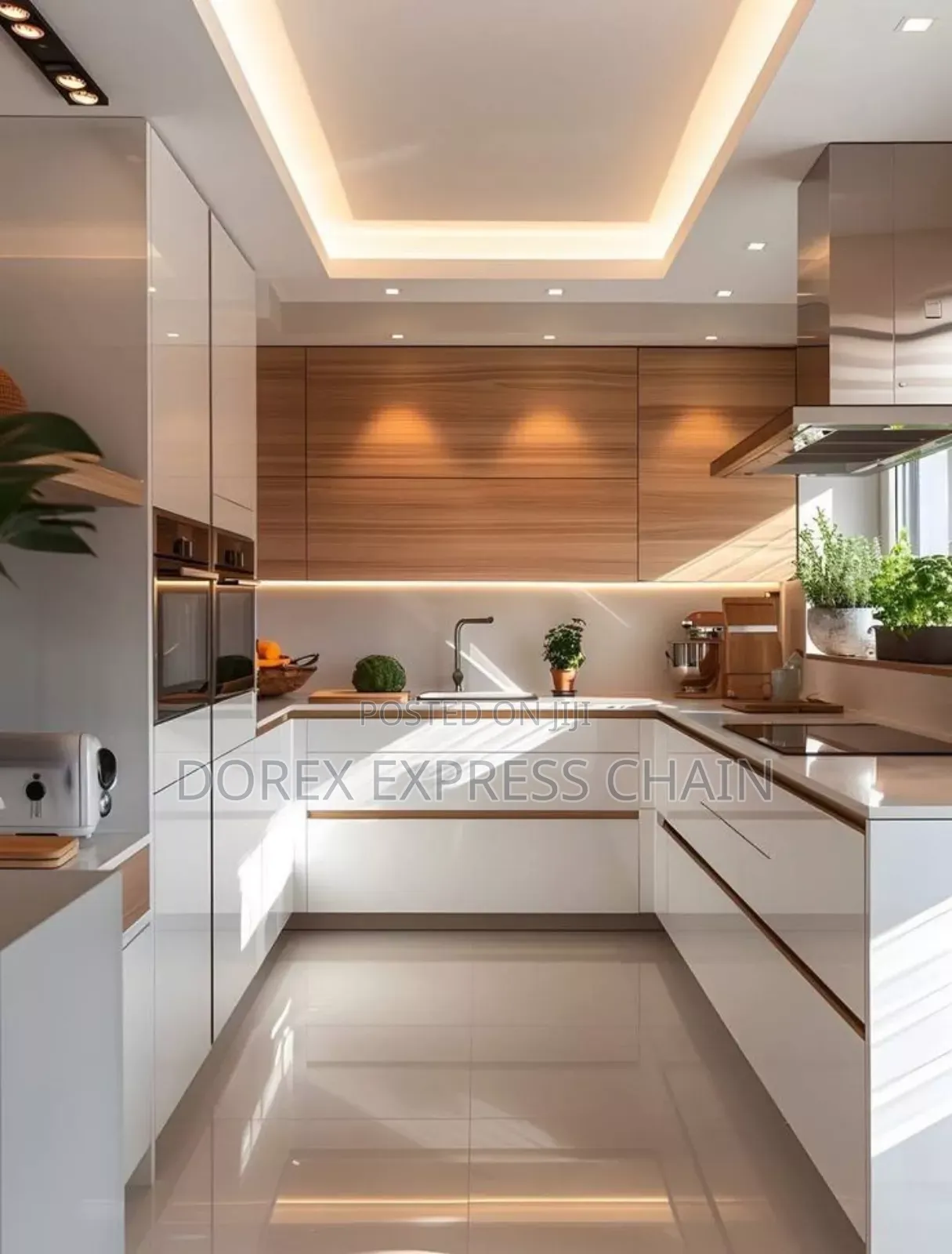 Luxury| Sleek High-gloss Kitchen Cabinetry.
