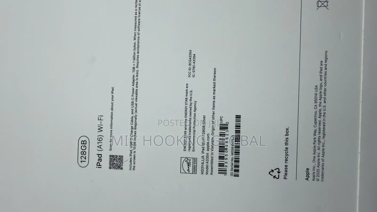 New Apple iPad (2025) 128 GB Silver