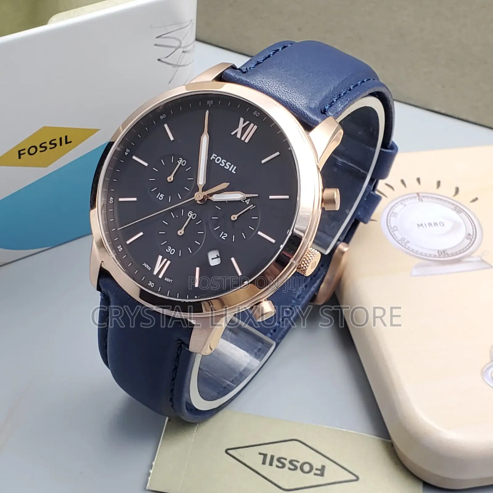 Fossil Quality Luxury Men Genuine Leather Wristwatch