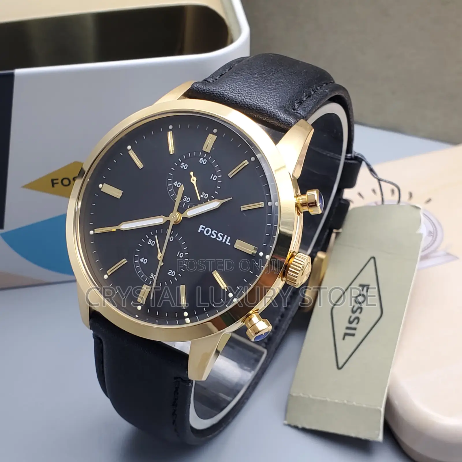 Fossil Quality Luxury Men Genuine Leather Wristwatch