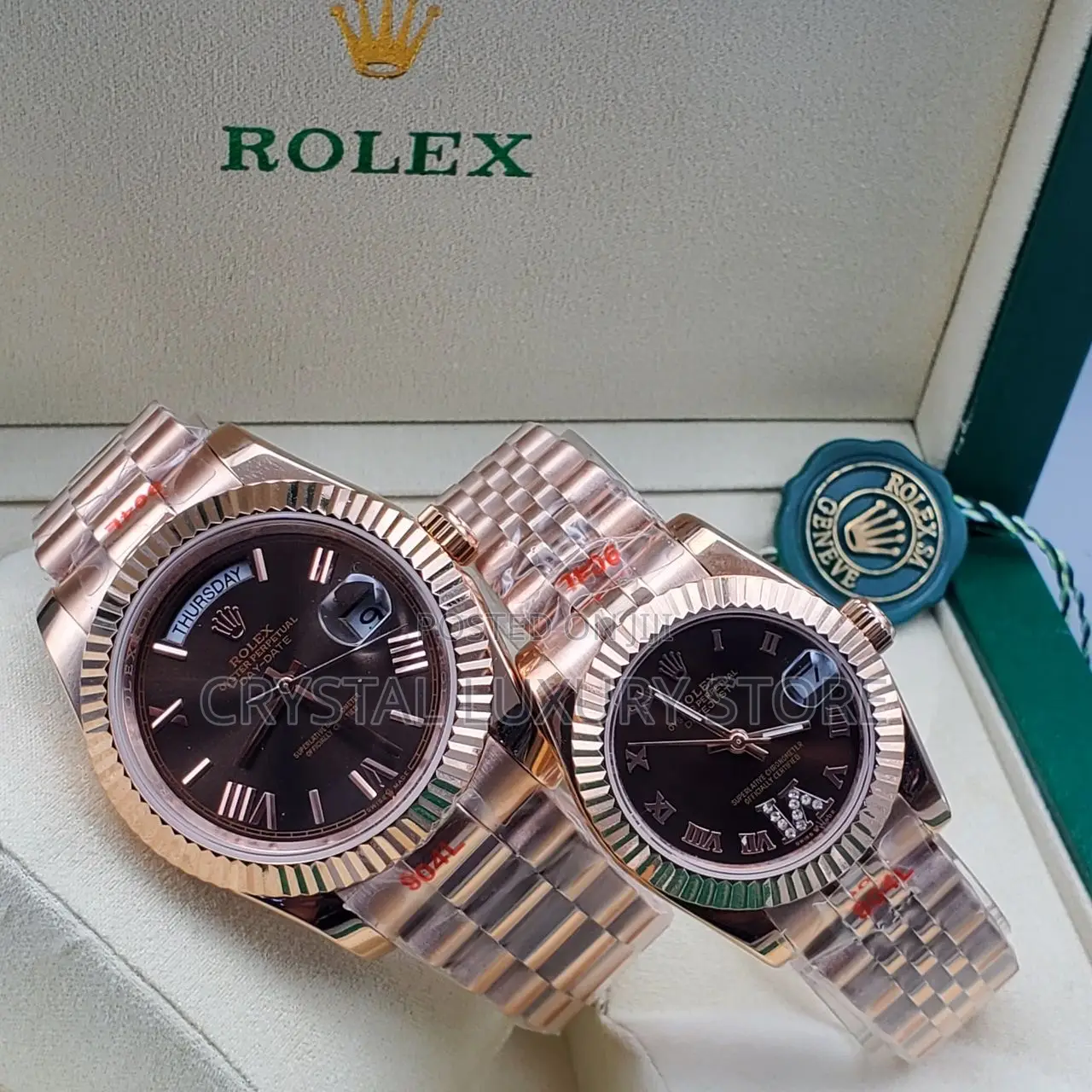Rolex Quality Luxury Couple Chain Strap Wristwatch
