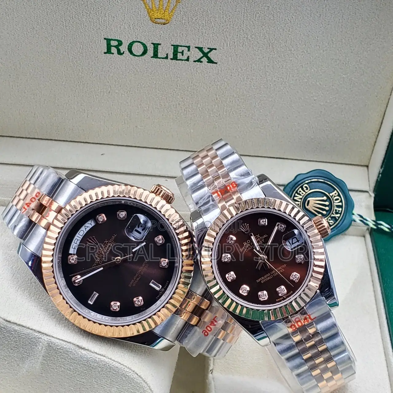 Rolex Quality Luxury Couple Chain Strap Wristwatch