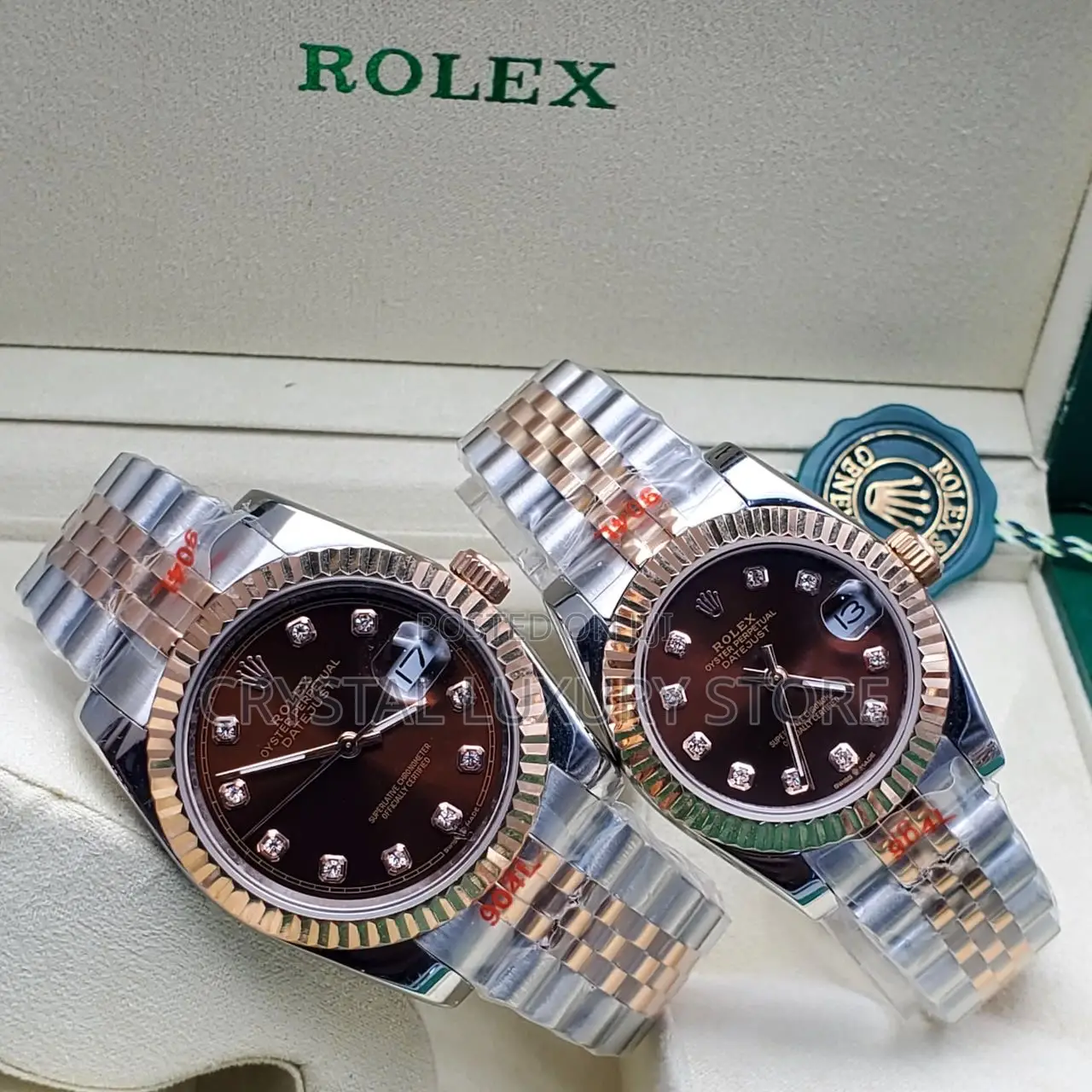 Rolex Quality Luxury Couple Chain Strap Wristwatch
