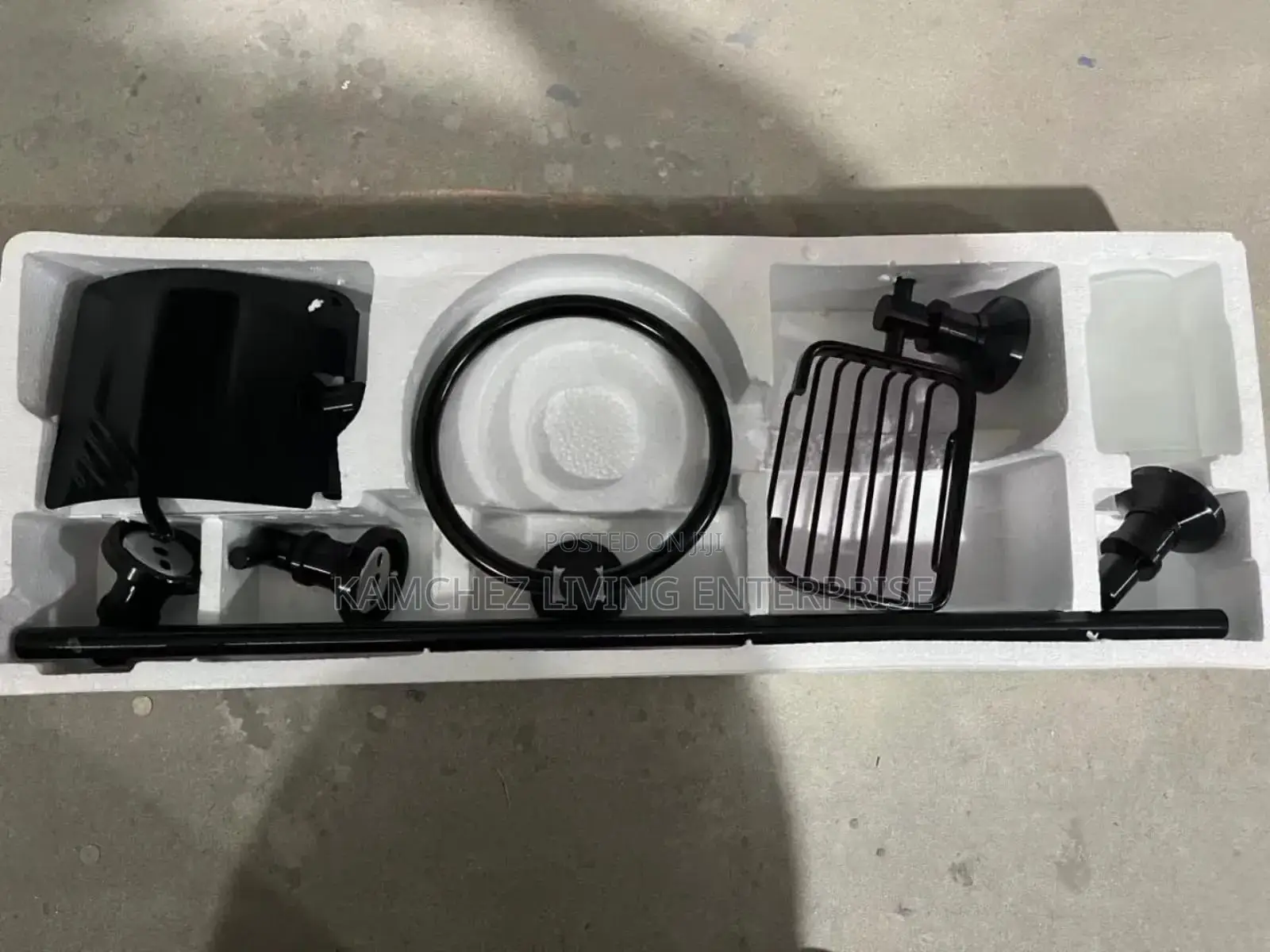 7pieces Brimix Black Aluminum Bathroom Accessory Set - 6 Pcs
