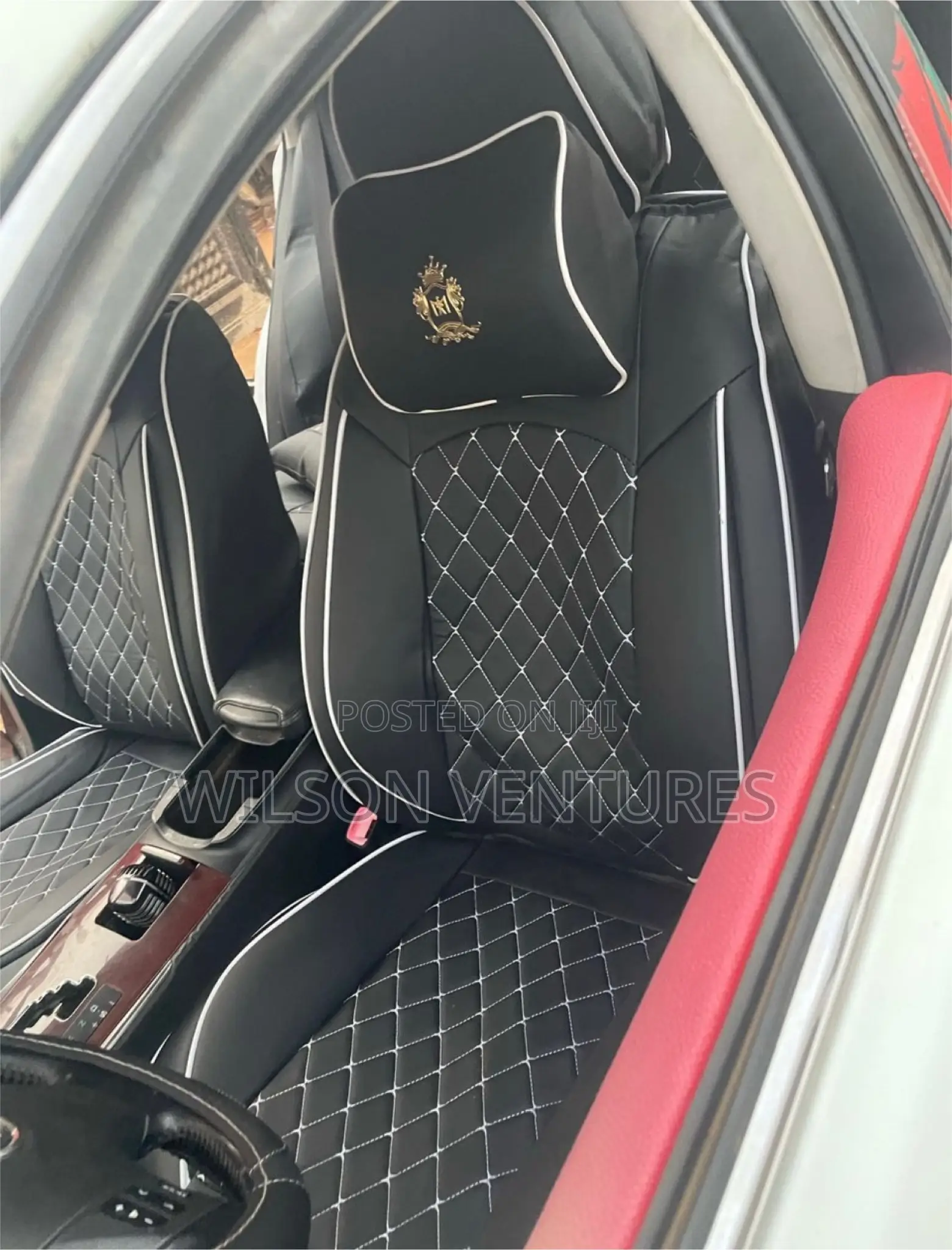 High Quality Complete White and Black Leather Seat Cover