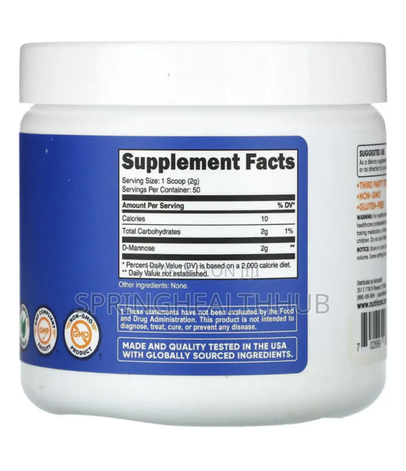Nutricost Pure D-Mannose Powder 2000mg Uti Exp 11/2026