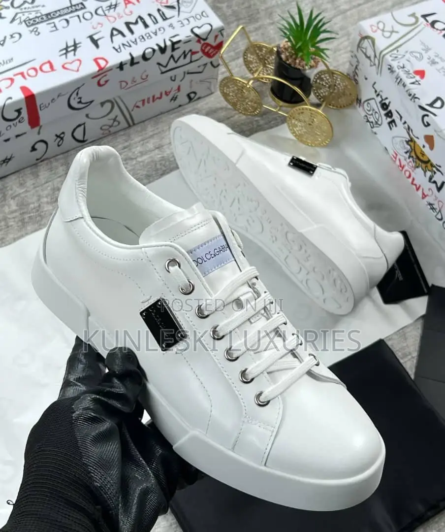 Original Dolce Gabbana Men Leather Sneakers