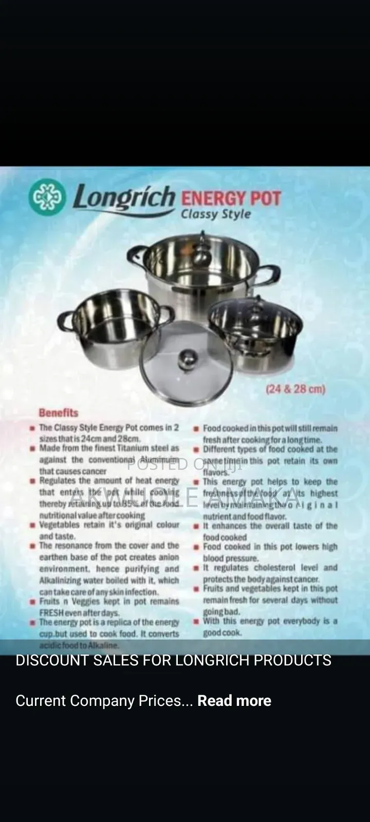 Longrich Energy Pot (28cm)