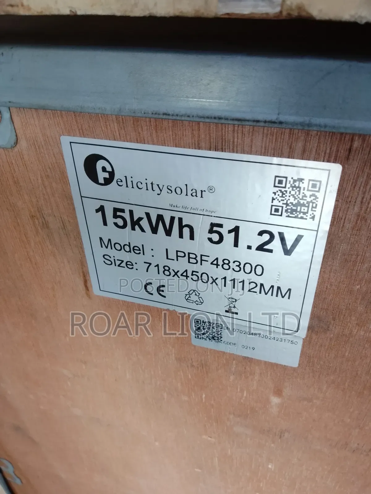 15kwh Felicity Lithium Battery