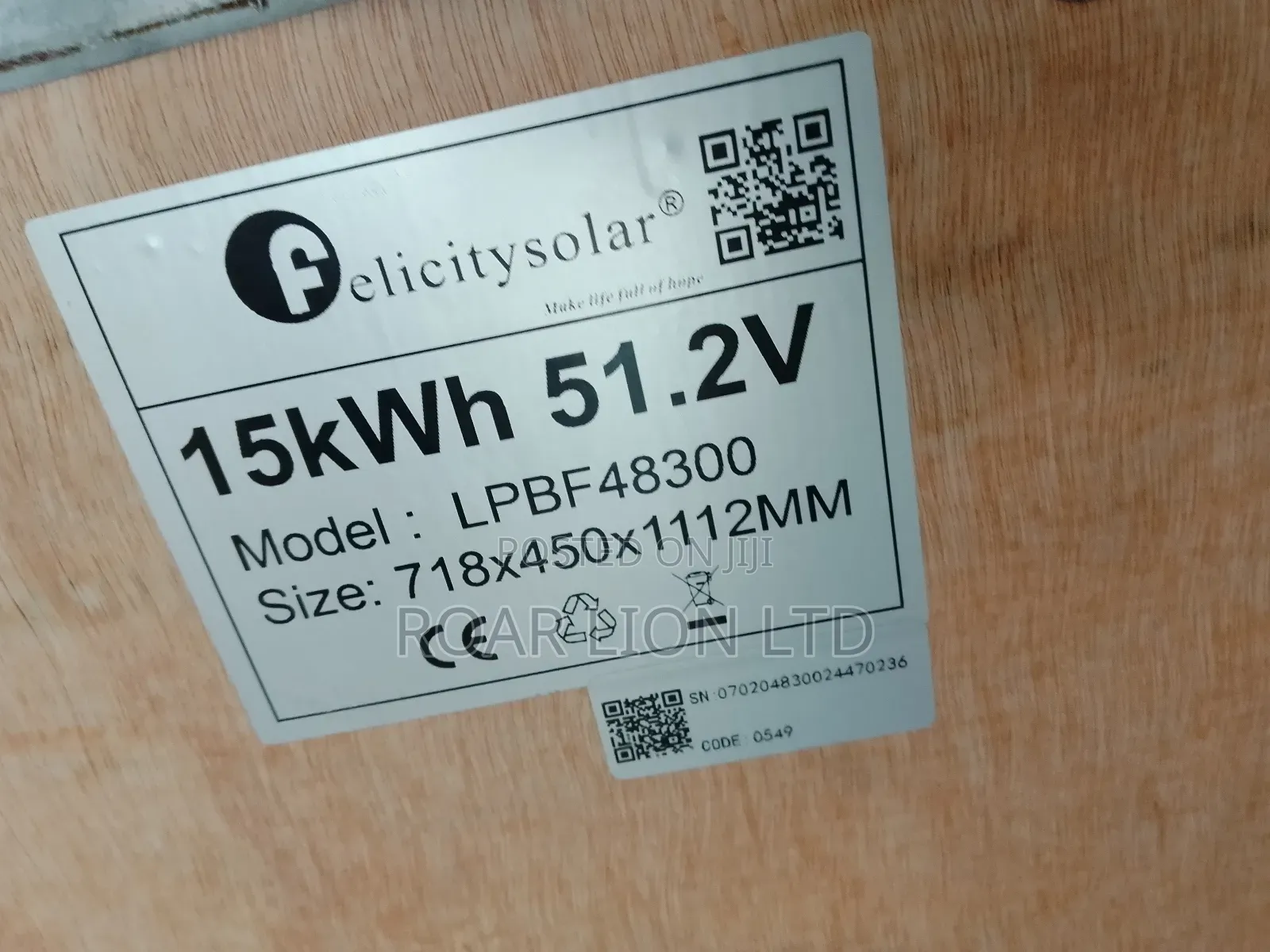 15kwh Felicity Lithium Battery